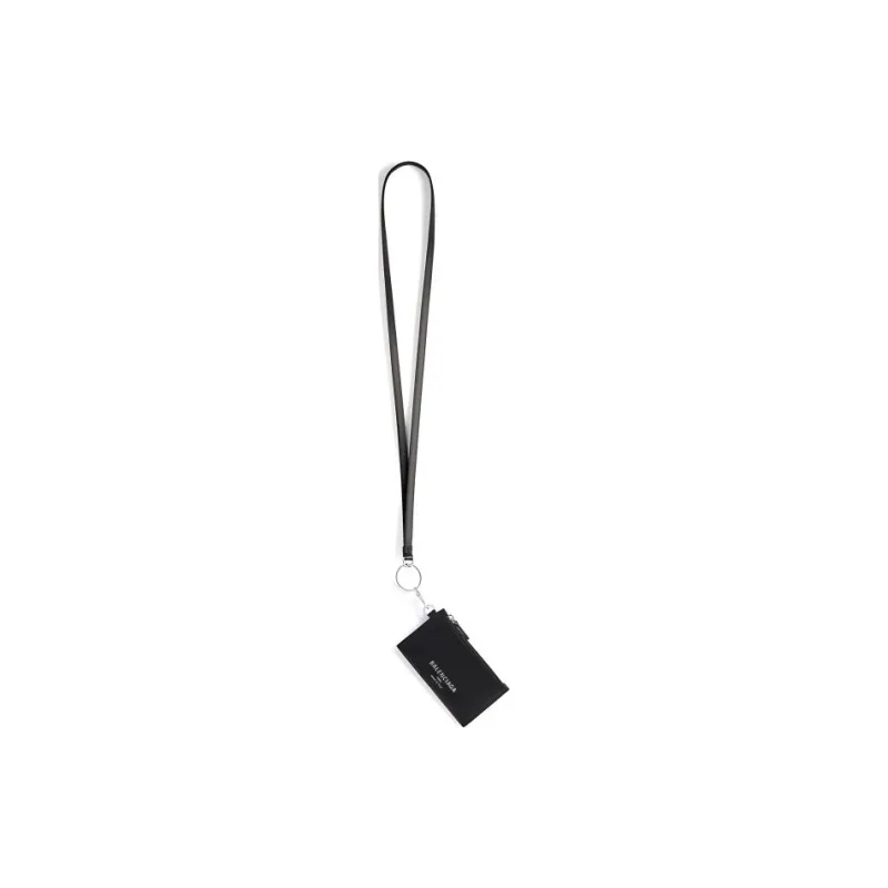 Balenciaga Cow Leather Card Holder Unisex Black-0