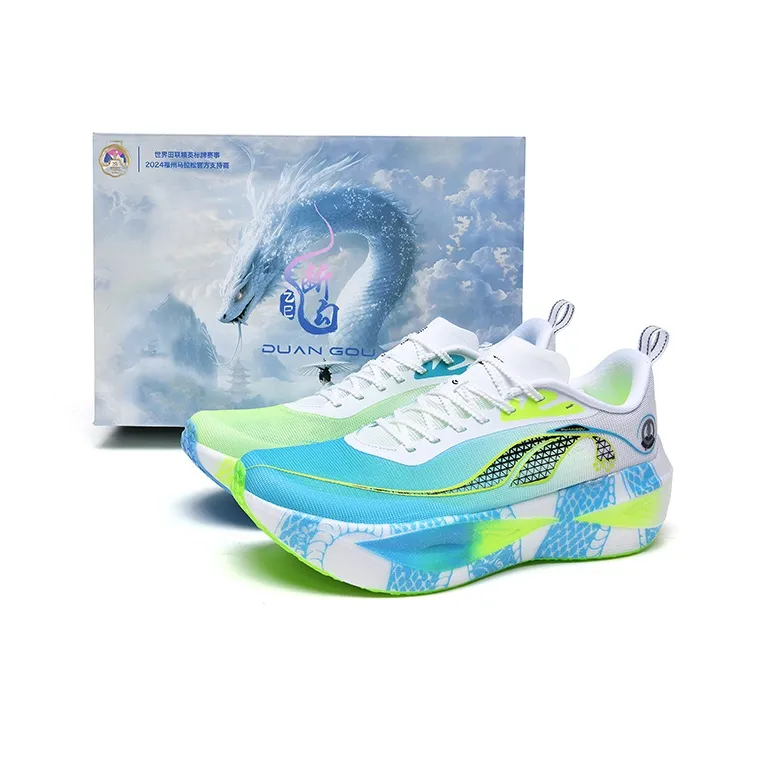 DUANGOU Cushioning Wear-Resistant Low-Top Marathon Running Shoes Unisex Teal Snake Year Edition-0