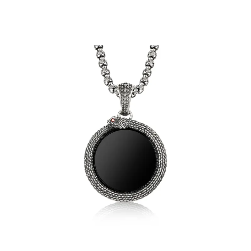 IDEAGEMER Agate Necklaces Men's-0