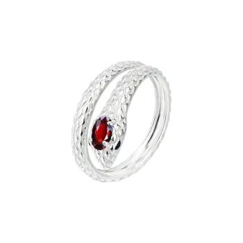 AIDAQIAN S925 Silver Snake Ring Open And Adjustable Unisex