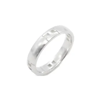 HERMES 18K White Gold Silver Rings Women's Silver