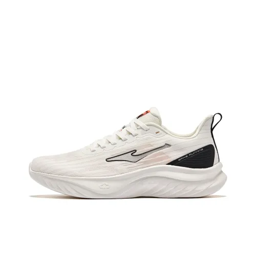 Erke Cushioning Lightweight Rebound Low Top Casual Running Shoes Men's Microcrystal White Fluorescent Rose Red