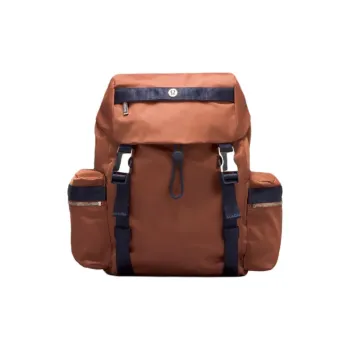 Lululemon Nylon Backpack Mini Unisex Bronze & Genuine Marine Blue