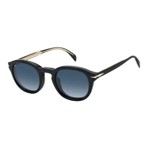 David Beckham Acetate Round Sunglasses Men's Black