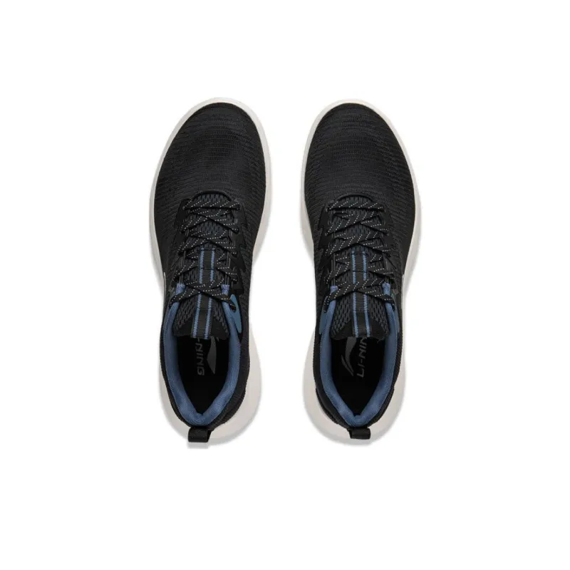 LiNing Feather Cushioning, Slip Resistant, Abrasion Resistant, Lightweight Low Top Sprint Running Shoes Men's Black-3