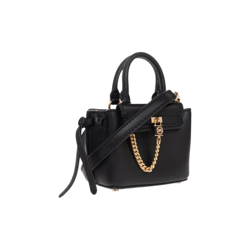MICHAEL KORS Hamilton Legacy Cow Leather Small Square Bag One Shoulder Handbag Crossbody Bag Mini Women's Black-1