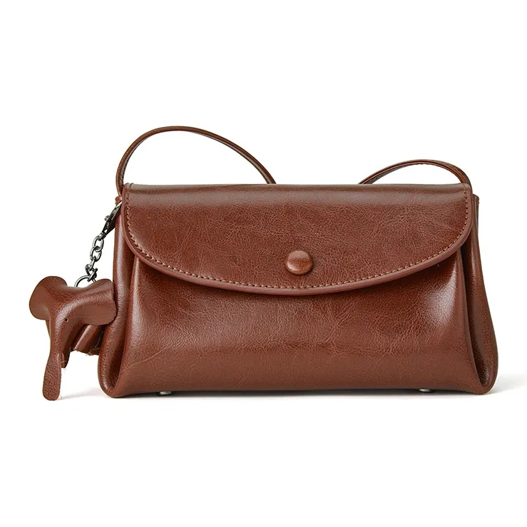 BOSTANTEN Cow Leather Shoulder Bag Regular Women's Black/Coffee-3
