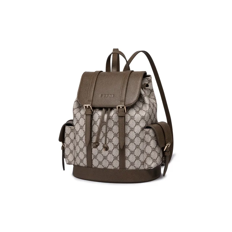 Pepsi PVC Backpack Regular Women's Black/Brown/Khaki-6