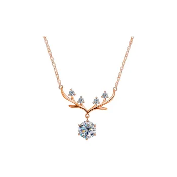 KEMLAIDA S925 Silver Necklaces Women's Silver White/Rose Gold