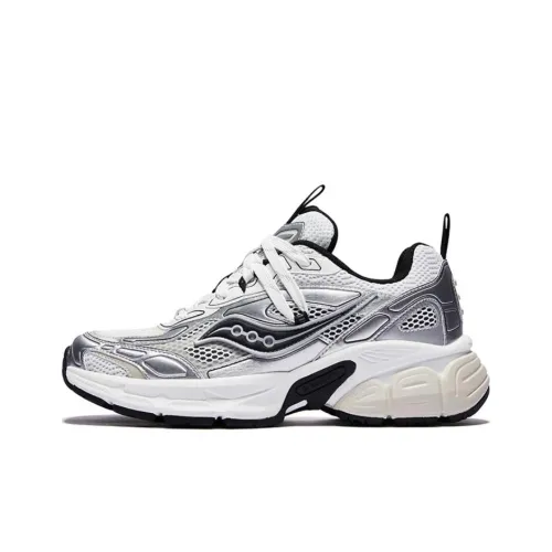 Saucony 2K CAVALRY Non slip Lightweight Low Top Casual Running Shoes Unisex White Silver Black