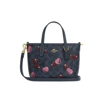 COACH Canvas Tote Bag Shopping Bag Shoulder Bag Crossbody Bag Handbag Mini Women's Denim Blue With Multicolor Accents