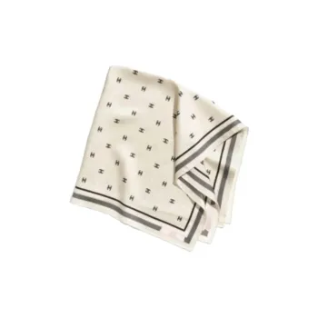 CHANEL Knit Scarves Unisex Beige
