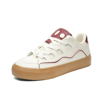 Jerden Smith Anti Slip And Wear Resistant Balance Low Top Skateboard Shoes Men's White Red