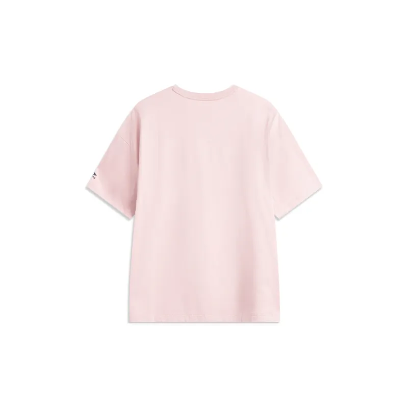 LiNing Sports Life Collection T-Shirt Women's Light Crimson Pink-1