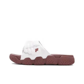 FILA FUSION BARRICADE Quiet Slip Resistant Slide Slippers Women's White Brown