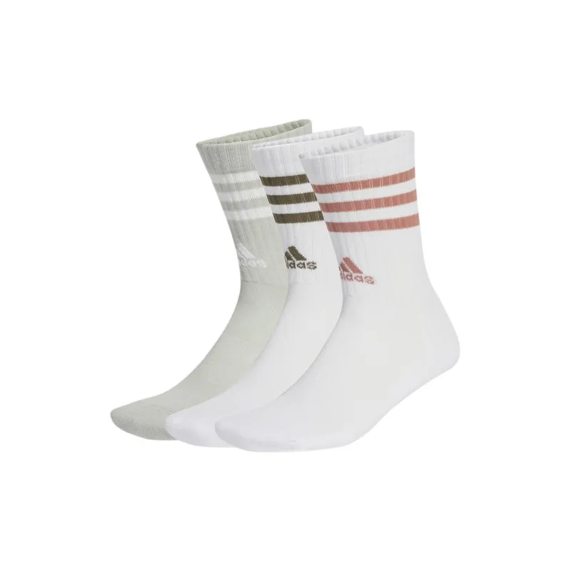 Adidas Mid Calf Socks Unisex 3 Pack Light Green/White-0
