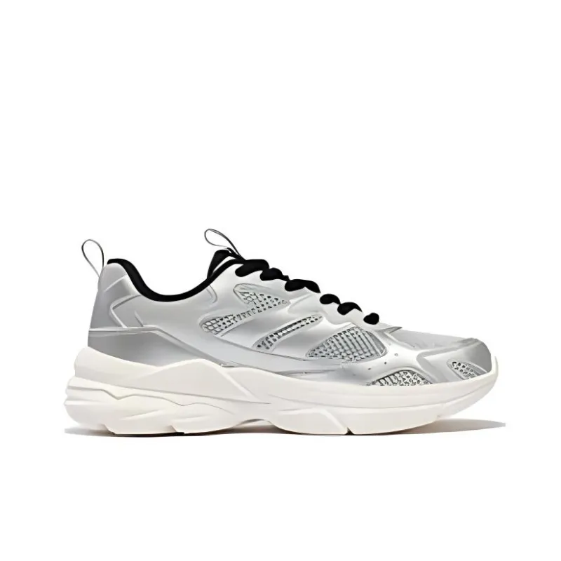 361° Durable Breathable Low Top Running Shoes Women's White Silver-1