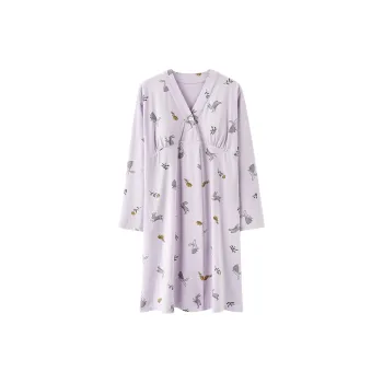 XIAFENYAN Nightgown Women's Purple