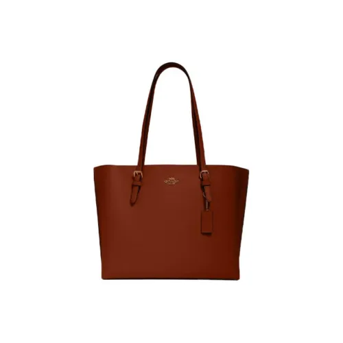 COACH Mollie Cow Leather tote MONO Bag Shopping Bag Handbag Shoulder Bag Women's Redwood Brown