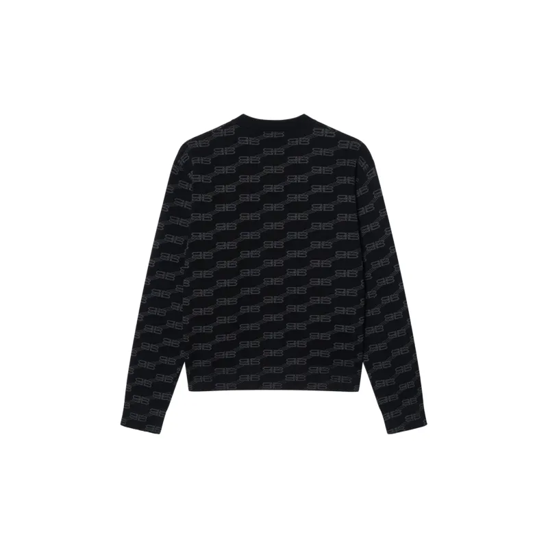 Balenciaga Bb Monogram Crewneck Black-1