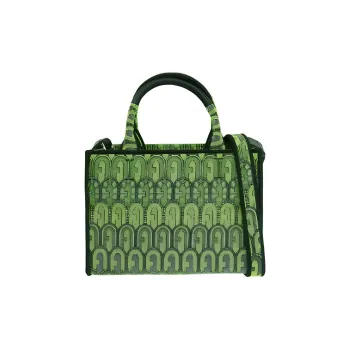 Furla Canvas Tote Bag, Shopping Bag, Shoulder Bag, Crossbody Bag, Handbag Mini Women's Green