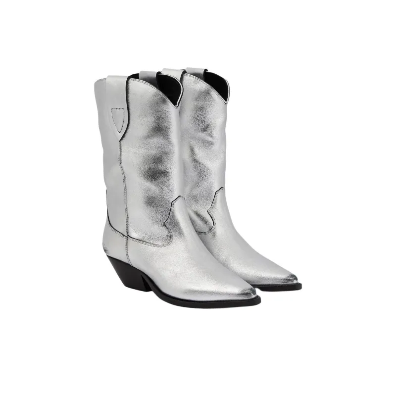 ISABEL MARANT Duerto Ankle Boots 4cm Women's Silver-3