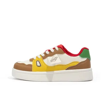 Babaya Slip Resistant Breathable Low Top Skateboard Shoes Women's Burger Color