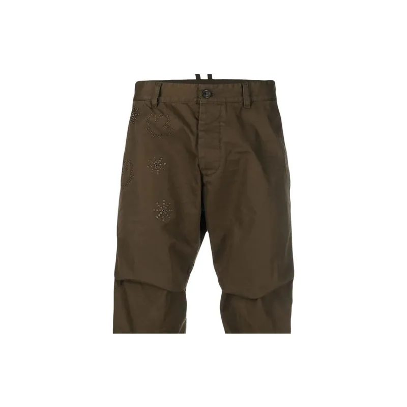 DSQUARED 2 Maple Leaf-motif Tapered Trousers-4