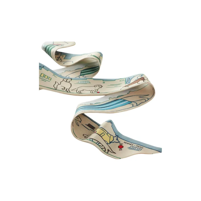 HERMES Silk Scarves Women's White-1