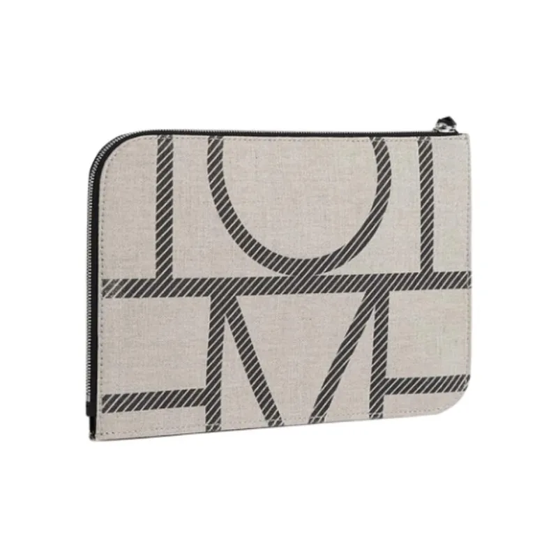TOTEME Fabric Clutch Medium Size Women's Beige Yellow-1