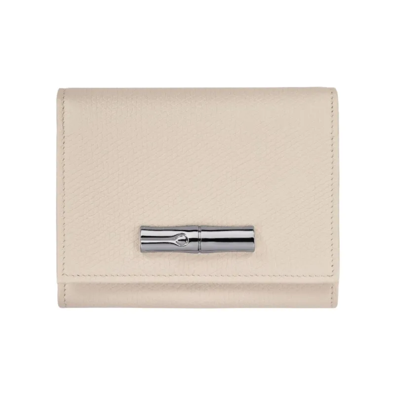 LONGCHAMP Le Roseau Cow Leather Wallet Women's Beige-0