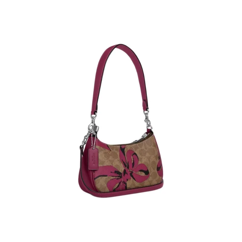 COACH Teri Coated Canvas Crossbody Bag, Shoulder Bag Small Size Women's Tan-1