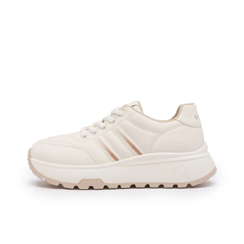 Ritai RITAI Height Increasing Rebound Low-Top Casual Shoes Women's Beige Apricot-0