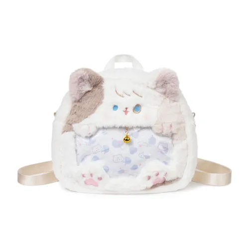 RIZHI STORE Rabbit Fur Backpack Regular Women's Three Flowers Cat
