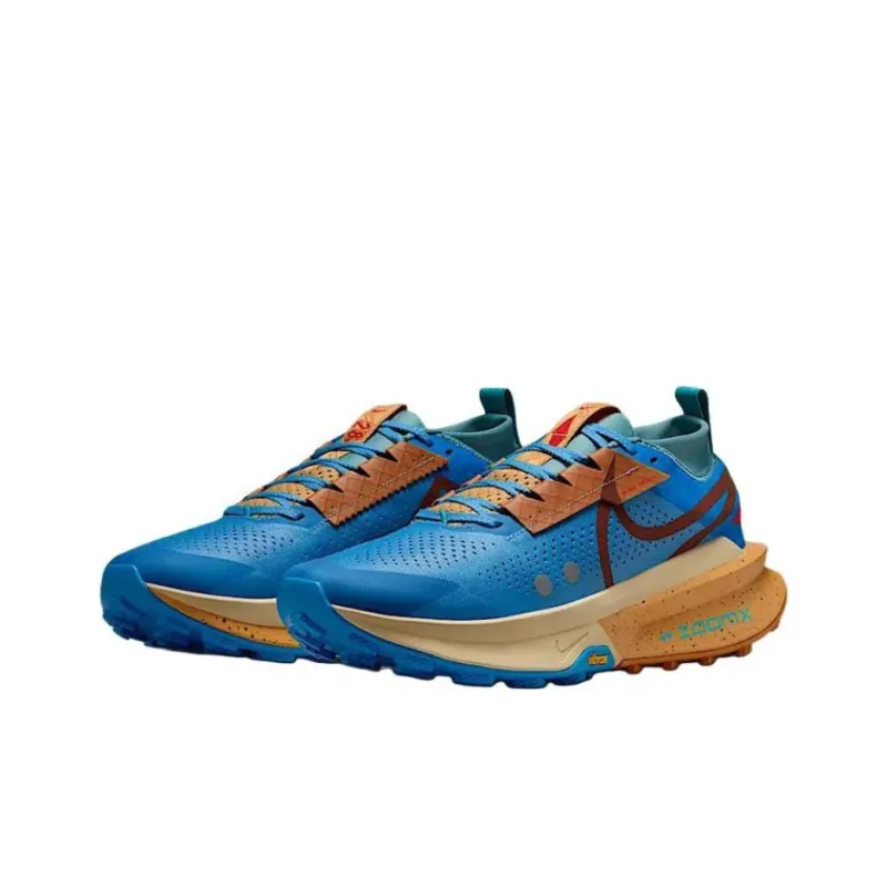 Nike ZoomX Zegama Trail Anti Slip Wear Resistant Low Top Running Shoes Men's Blue-2