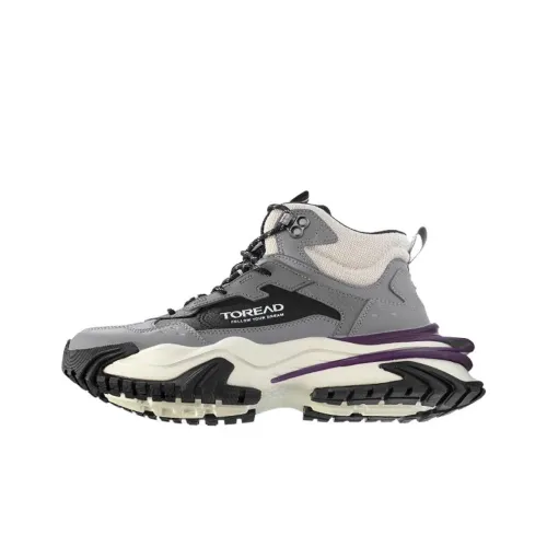 TOREAD Cushioned Slip-Resistant Low-Top Outdoor Shoes Men's Gray Black