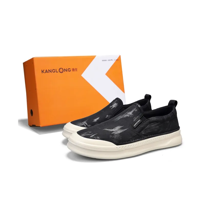 KANGLONG Men's Casual Shoes Men Low Top Tea Umber/Ink Black-7