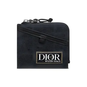 DIOR Mystery Rsnch Collaboration Nylon Coin Purse Card Holder, Wallet Men's Black