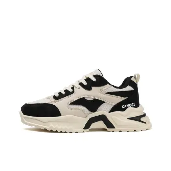 CAMOSI Chunky Sneakers Men Low Top Gray Blue/Beige Black/Beige Green