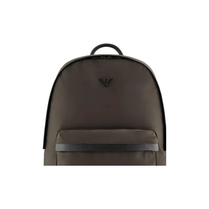 EMPORIO ARMANI Recycled Nylon Backpack Men's Brown Green-4