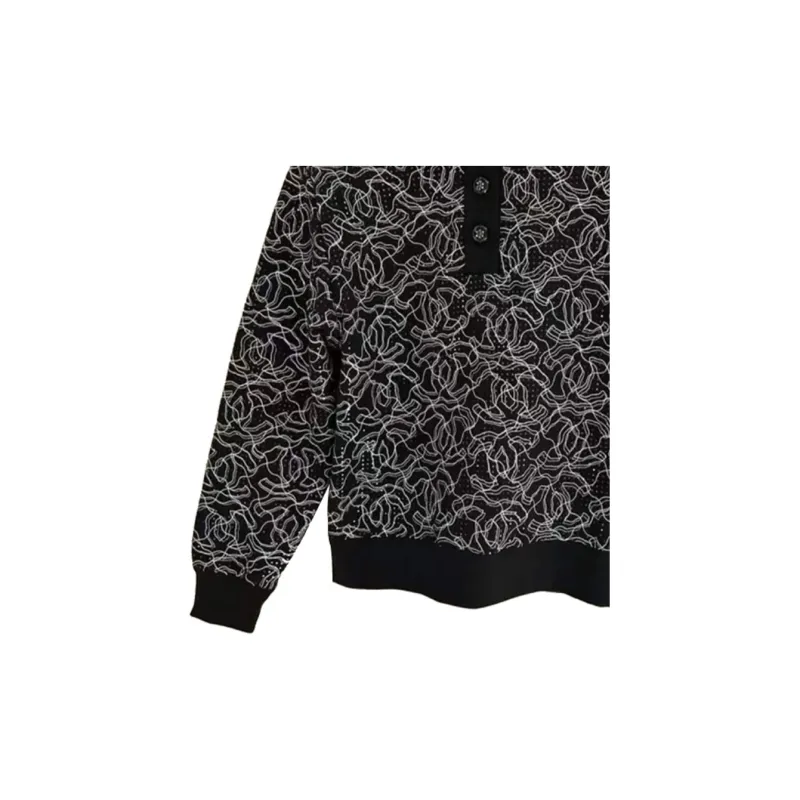 CHANEL Polo Shirt Women's Black White-4