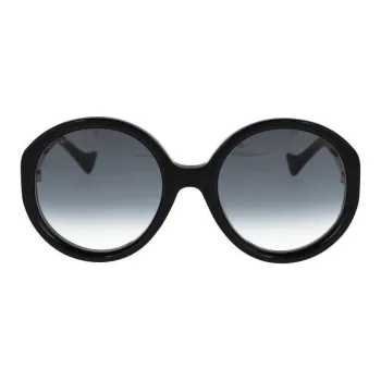 GUCCI Acetate Oval Sunglasses Women's Black
