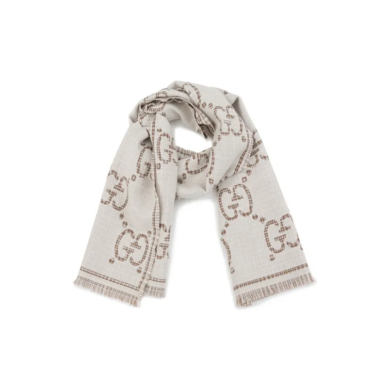 GUCCI Gg Jacquard Knitted Scarf-2