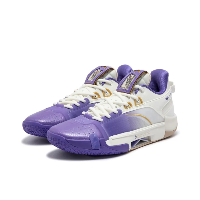 361° Cushioning Anti Slip And Wear Resistant Low Top Basketball Shoes Men's Ultraviolet White-2