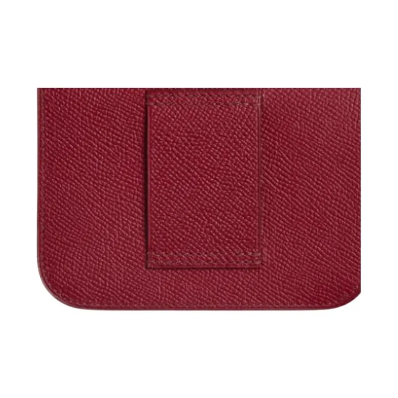 HERMES Constance Slim Epsom Calfskin Wallet Card Holder Crossbody Bag Fanny Pack Regular Women's B5 Rubis Gemstone Red-4