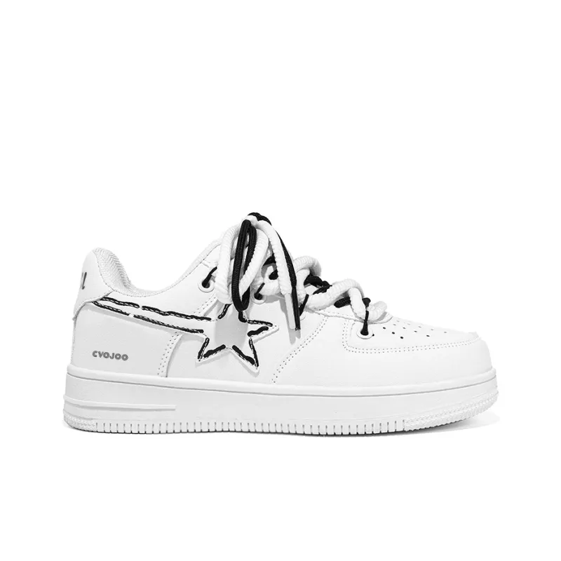 CVOJOO Gift Box Set Stars Collection Low-Top Skateboard Shoes Unisex White Black-2
