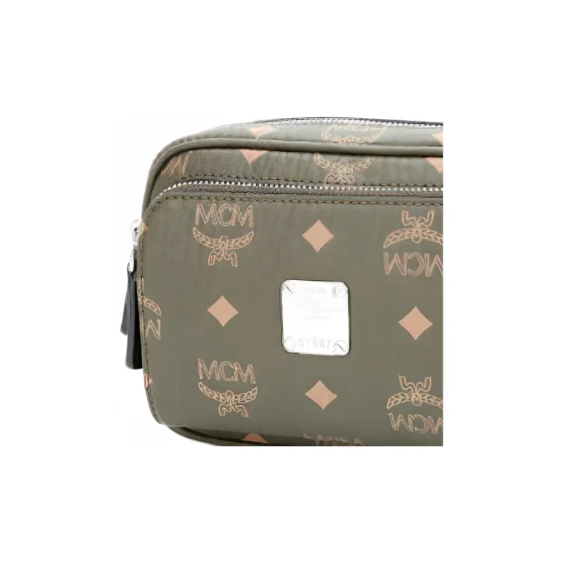 MCM Klassik Visetos Leather One Shoulder Handbag, Crossbody Bag Women's Green-4