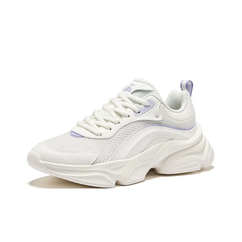 Erke Jade Rabbit Lite Height Increasing Slip Resistant Low Top Casual Shoes Women's Microcrystal White-2