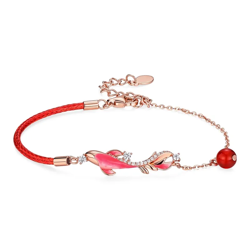 KADER 925 Sterling Silver Bracelets Women's Red, Success Box-6