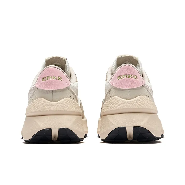 Erke Feiyang 2.0 Rebound Wear-Resistant Lightweight Low-Top Casual Shoes Women's Microcrystalline White Light Linen-3